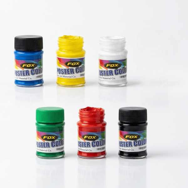 Fox School Pack - 6 Poster Colors With Free Brush Inside