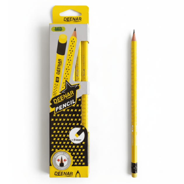 Deenar Pencil With Eraser – HB – 12 Pcs