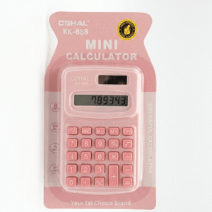 CSHAL KK-888 Mini Calculator (8-Digit) - White, Pink & Blue
