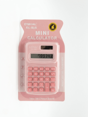 CSHAL KK-888 Mini Calculator (8-Digit) - White, Pink & Blue