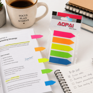 AOPAI Arrow Sticky Page Markers - 5 Color Stick Notes