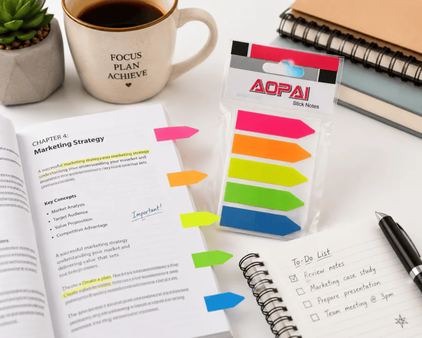 AOPAI Arrow Sticky Page Markers - 5 Color Stick Notes - Image 2