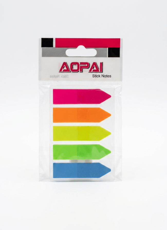 AOPAI Arrow Sticky Page Markers - 5 Color Stick Notes