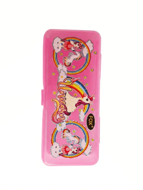Fox Cute character Transparent Plastic Pencil Box - Image 4