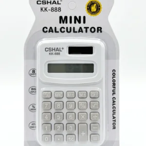 CSHAL KK-888 Mini Calculator (8-Digit) - White, Pink & Blue