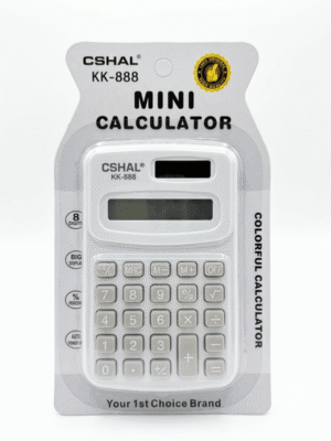 CSHAL KK-888 Mini Calculator (8-Digit) - White, Pink & Blue