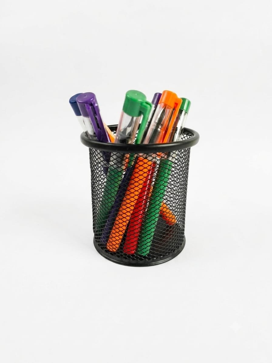 Metal Mesh Pen Holder - Round