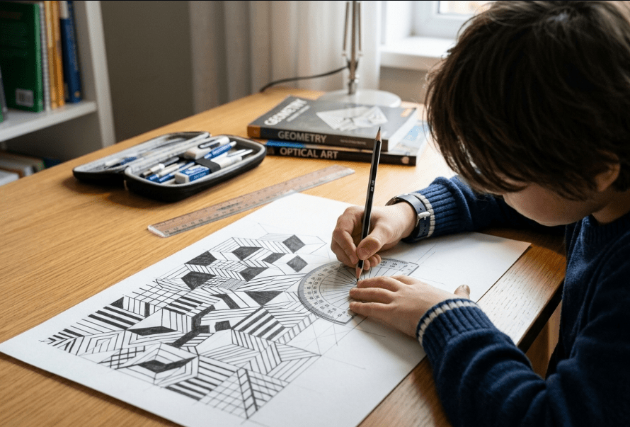 Creative Art Ideas Using Only a Ruler, Compass, and Protractor