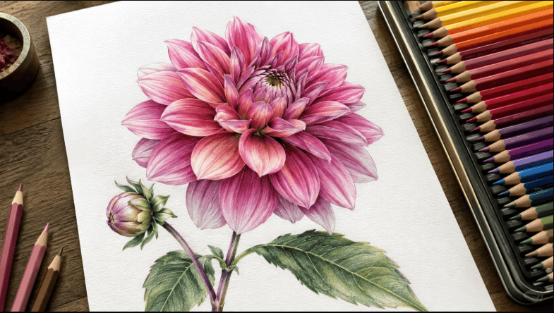 How to Draw Realistic Flowers with Color Pencils