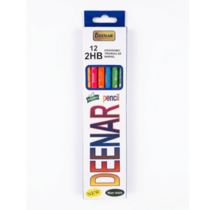 Deenar Colourful 2HB Pencils with Eraser (12 Pcs)